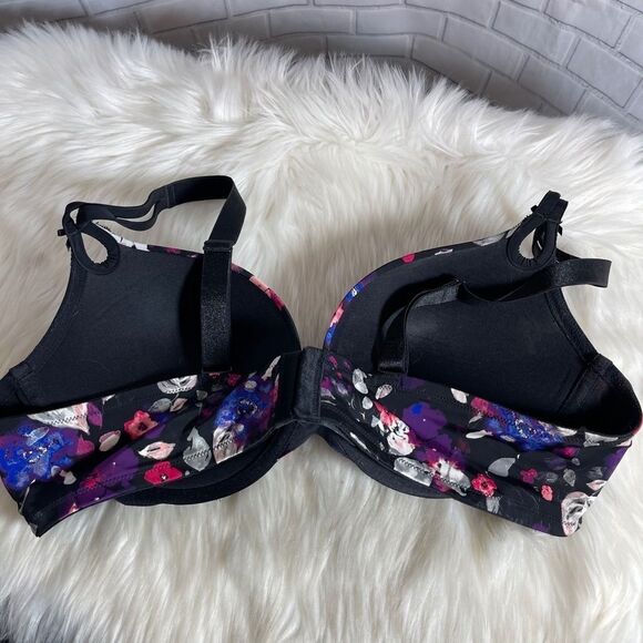 Torrid Floral/Lace Black T-Shirt Bra Sz 42C - Picture 2 of 6